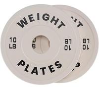 Fractional Weight Plates Set, Rubber-Coated, 1.25-10 lb, for Gym, White
