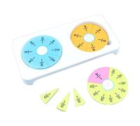 Fractions Learning Disc - ABS 26x13x3cm | Color Coded Fraction Manipulators with Addition Subtraction Demonstration, Math Teaching Kit | Apprentice Tool