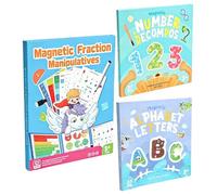 Fractions Study Book, Interactive Learning Tool, 20.4x20.4x1.2cm, Magnetic Fraction Educational Puzzle, Math Manipulatives Learning Toys, Child-Safe Design, For Homeschool Classroom