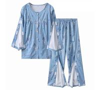 Fracture Bedridden Patient Clothing, Tearaway Patient Rehabilitation Nursing Clothing,Easy to Put On and Take Off(A,XXL)