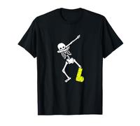 Fractured Broken Leg Cast Dabbing Skeleton Children Adults T-Shirt