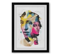 Fractured Faces Modern Framed Wall Art Print A3 (42×29.7cm) Black, Wall Decor for Living Room, Bedroom, Office & Home, Ready to Hang, Art Gift