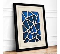 Fractured Geometry Geometric Framed Wall Art Print A2 (59.4×42cm) Black, Wall Decor for Living Room, Bedroom, Office & Home, Ready to Hang, Art Gift