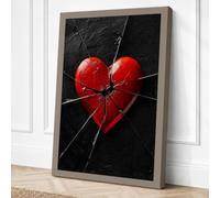 Fractured Heart Canvas Wall Art Print 18x12 Inch