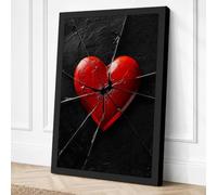 Fractured Heart Canvas Wall Art Print 30x20 Inch