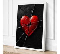Fractured Heart Canvas Wall Art Print 36x24 Inch