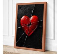 Fractured Heart Canvas Wall Art Print 36x24 Inch