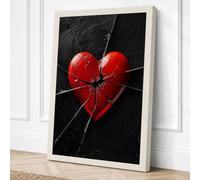 Fractured Heart Canvas Wall Art Print 36x24 Inch