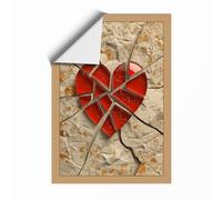 Fractured Heart Geometric Unframed Wall Art Print A1 (84.1×59.4cm), Wall Decor for Living Room, Bedroom, Office & Home, Art Gift