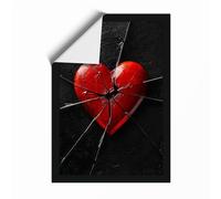 Fractured Heart Modern Unframed Wall Art Print A1 (84.1×59.4cm), Wall Decor for Living Room, Bedroom, Office & Home, Art Gift