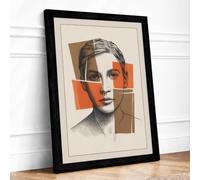 Fractured Identity Modern Framed Wall Art Print A2 (59.4×42cm) Black, Wall Decor for Living Room, Bedroom, Office & Home, Ready to Hang, Art Gift