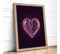 Fractured Light Modern Framed Wall Art Print A1 (84.1×59.4cm) Oak, Wall Decor for Living Room, Bedroom, Office & Home, Ready to Hang, Art Gift