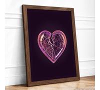 Fractured Light Modern Framed Wall Art Print A4 (29.7×21cm) Walnut, Wall Decor for Living Room, Bedroom, Office & Home, Ready to Hang, Art Gift