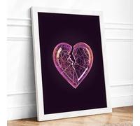 Fractured Light Modern Framed Wall Art Print A4 (29.7×21cm) White, Wall Decor for Living Room, Bedroom, Office & Home, Ready to Hang, Art Gift