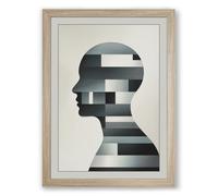 Fractured Mind Minimalist Framed Wall Art Print A2 (59.4×42cm) Oak, Wall Decor for Living Room, Bedroom, Office & Home, Ready to Hang, Art Gift