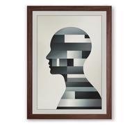 Fractured Mind Minimalist Framed Wall Art Print A2 (59.4×42cm) Walnut, Wall Decor for Living Room, Bedroom, Office & Home, Ready to Hang, Art Gift