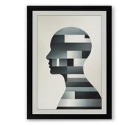 Fractured Mind Minimalist Framed Wall Art Print A3 (42×29.7cm) Black, Wall Decor for Living Room, Bedroom, Office & Home, Ready to Hang, Art Gift