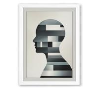 Fractured Mind Minimalist Framed Wall Art Print A4 (29.7×21cm) White, Wall Decor for Living Room, Bedroom, Office & Home, Ready to Hang, Art Gift