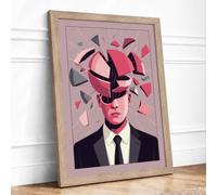 Fractured Mind Modern Framed Wall Art Print A1 (84.1×59.4cm) Oak, Wall Decor for Living Room, Bedroom, Office & Home, Ready to Hang, Art Gift