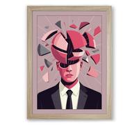 Fractured Mind Modern Framed Wall Art Print A2 (59.4×42cm) Oak, Wall Decor for Living Room, Bedroom, Office & Home, Ready to Hang, Art Gift