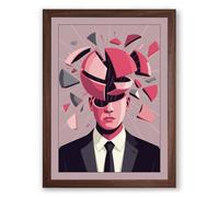 Fractured Mind Modern Framed Wall Art Print A4 (29.7×21cm) Walnut, Wall Decor for Living Room, Bedroom, Office & Home, Ready to Hang, Art Gift