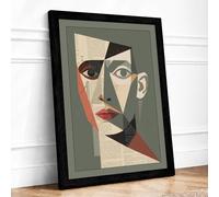 Fractured Presence Abstract Framed Wall Art Print A1 (84.1×59.4cm) Black, Wall Decor for Living Room, Bedroom, Office & Home, Ready to Hang, Art Gift