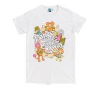 Fraggle Rock Dance Your Cares Away Swirl White T Shirt