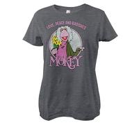 Fraggle Rock Officially Licensed Mokey - Love Peace and Radishes Women T-Shirt (Dark-Heather), Large