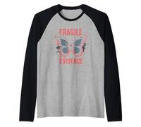 Fragile Evidence Butterfly Grunge Dark Aesthetic Raglan Baseball Tee