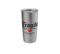 Fragile Handle with Care Broken Heart Pixel Gothic Stainless Steel Insulated Tumbler