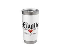Fragile Handle with Care Broken Heart Pixel Gothic Stainless Steel Insulated Tumbler