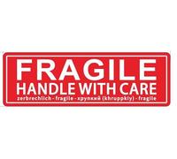 Fragile Handle with Care Parcel Warning Labels, Size 1" x 3" Inch, 25mm x 76mm, Strong Adhesive Stickers (500)