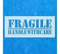 Fragile Handle with Care Sign Stencil: Mylar Airbrush Wall Art Painting Crafts -A4 Stencil - Design Size (257 x 87 mm)