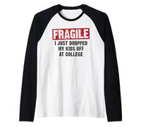 Fragile I Just Dropped My Kids at College Mom Dad Retro Raglan Baseball Tee