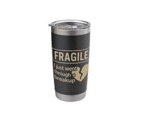 Fragile I Just Went Through A Breakup Broken Heart Stainless Steel Insulated Tumbler