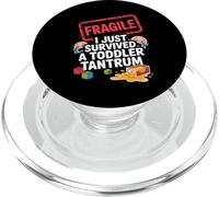 Fragile I Survived a Toddler Tantrum Funny Parent Graphic PopSockets PopGrip for MagSafe