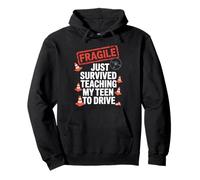 Fragile Just Survived Teaching My Teen to Drive Graphic Pullover Hoodie