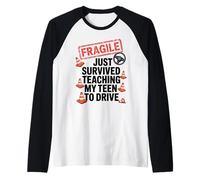Fragile Just Survived Teaching My Teen to Drive Graphic Raglan Baseball Tee