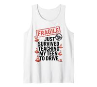 Fragile Just Survived Teaching My Teen to Drive Graphic Tank Top