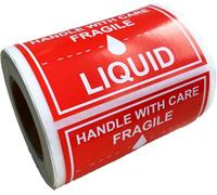 Fragile Liquid Handle with Care Warning Stickers 2X3 inch Warehouse Pallet Labels Liquid Shipping Mailing and Packing Warning Labels for Shipping, Handling, Packing, and Moving (300 Pcs)