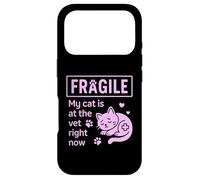Fragile My Cat Is At The Vet Right Now Cat Mom Case for iPhone 17 Pro