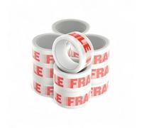 Fragile Packaging Tape 48mm x 66m - Durable 45 Micron Adhesive Tape for Boxes, Paper & Cardboard With/Without Dispenser - Available in 1, 2, 3, 4, 5, 6, 12 Rolls (With dispenser, 5 Rolls)