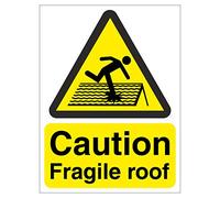 Fragile roof Sign 150mm x 200mm Self Adhesive Sticker Warns of a Potential Hazard on The Premises (5)