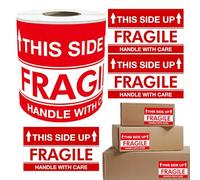 Fragile Stickers for Shipping - 200pc Waterproof Warning Labels, High-Visibility Handling Stamps | Mailing Markers for Packages, Moving Box Identification, Shipping Protection Alert Decals