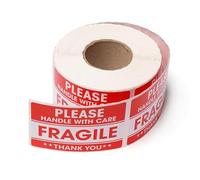 Fragile Stickers, Fragile Label Stickers, Warning Copper Paper Sticker, English Version 2x3x500 Sheets/Roll, Matte Film, for Packages, Electronic Devices, Documents