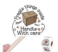 Fragile Things Inside Handle with Care Stickers,Thank You Stickers,Handmade Stickers,Small Shop Stickers,Envelopes Stickers for Small Business, Online Retailers,Handmade Goods,500 Labels Per Roll