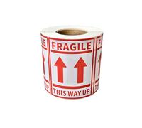 Fragile This Way Up Parcel Stickers, Large Size 80mm x 60mm, Self Adhesive Fragile Warning Labels (500)
