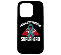 Fragile X Syndrome Superhero Warrior Fighter Teal Ribbon Case for iPhone 15 Pro