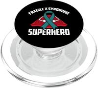 Fragile X Syndrome Superhero Warrior Fighter Teal Ribbon PopSockets PopGrip for MagSafe