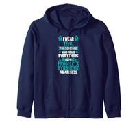 Fragile X Syndrome T Shirt Teal Awareness Ribbon Zip Hoodie
